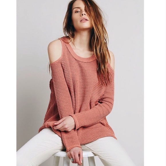 Free People Sweaters - Free People Cold Shoulder Knit Distressed Sweater